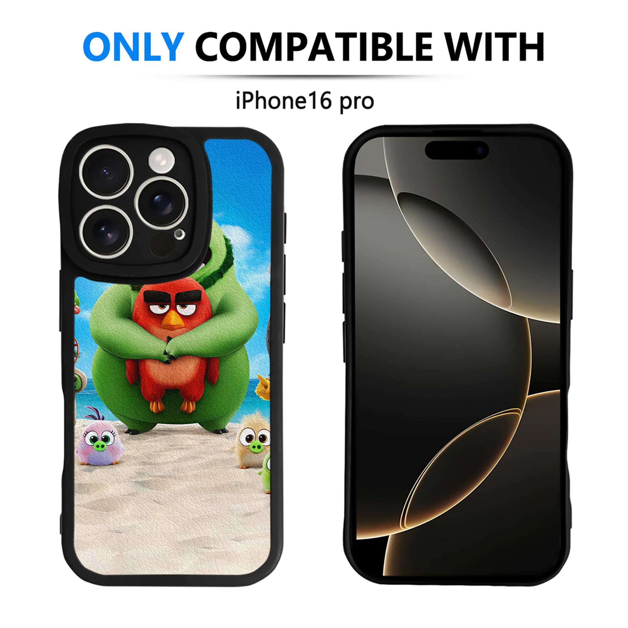 （画像用） Angry Birds アングリーバード 【iPhone 16シリーズ対応】シリコンスマホケース（レザー調） 材質：シリコン